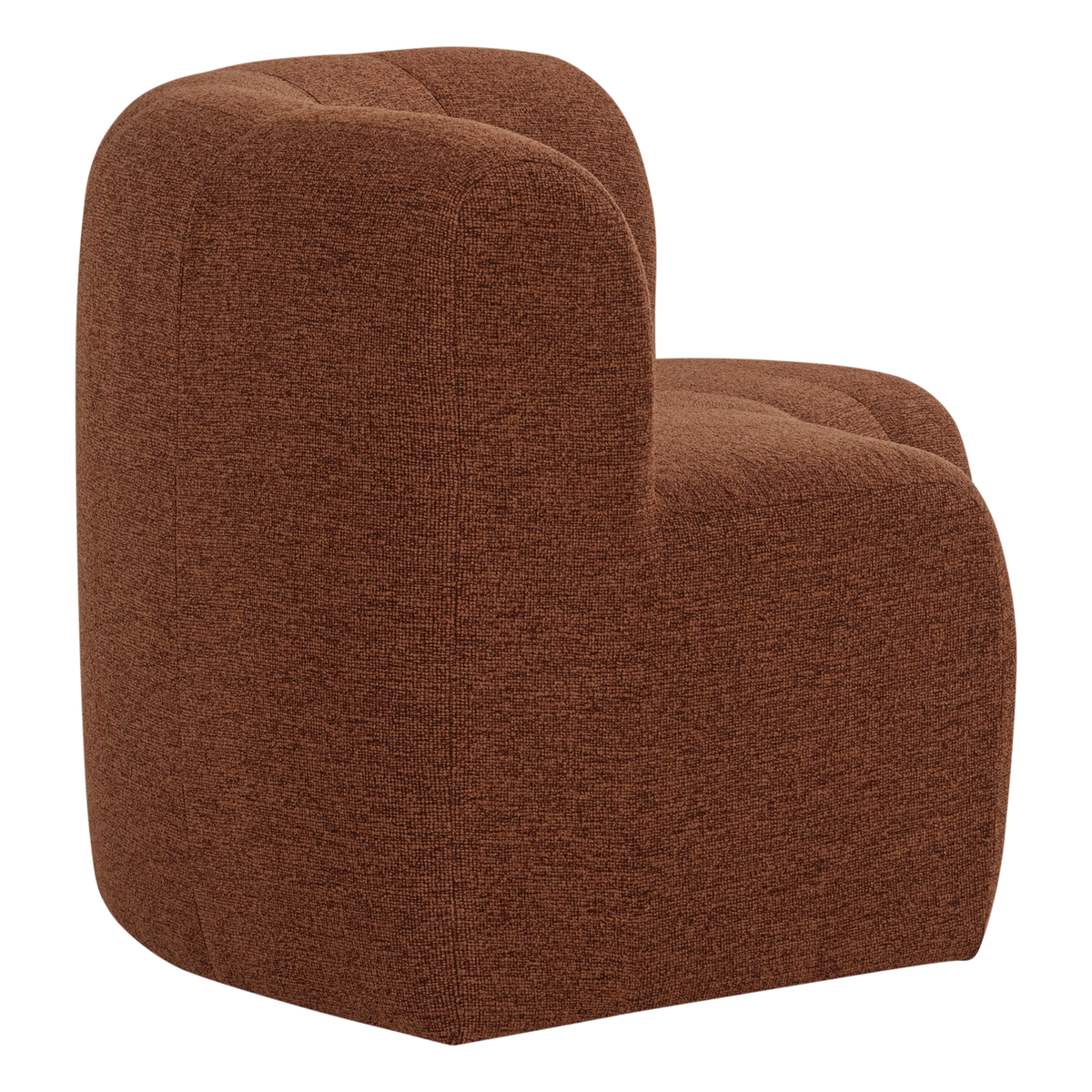 WOOOD Mojo Base eetbank halfronde hoek rugleuning bouclé Roestbruin