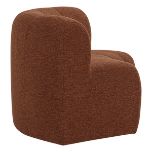 WOOOD Mojo Base eetbank halfronde hoek rugleuning bouclé Roestbruin