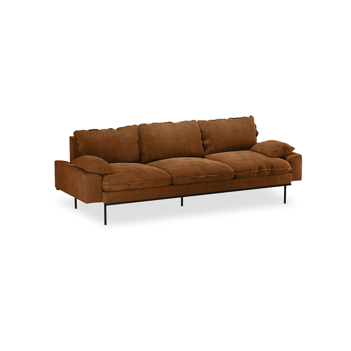 HKliving Retro 4-zitsbank Royal Velvet Caramel