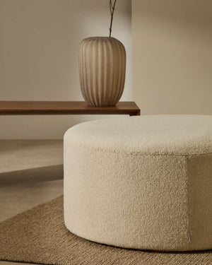 Kave Home Kaeli poef Ø90 cm bouclé Ecru