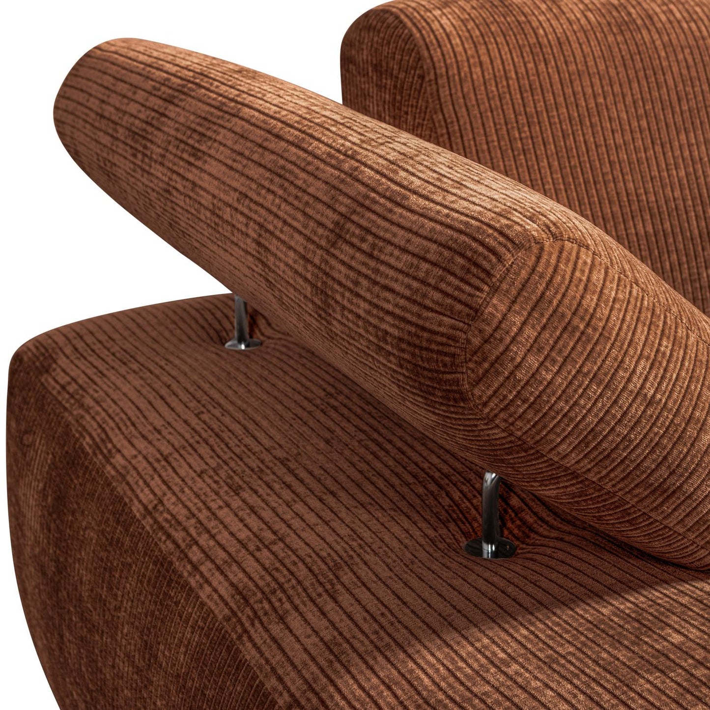 WOOOD Mojo chaise longue bank arm links ribstof Roestbruin