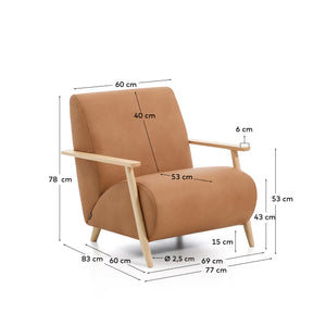 Kave Home Meghan fauteuil Bruin/Licht bruin