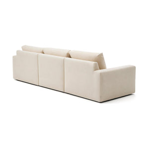 Kave Home Alea 4-zitsbank met chaise longue rechts Ecru
