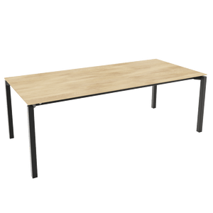 Mobitec Float T0100 eettafel rechthoek 200x100 cm mat gelakt eiken poot zwart