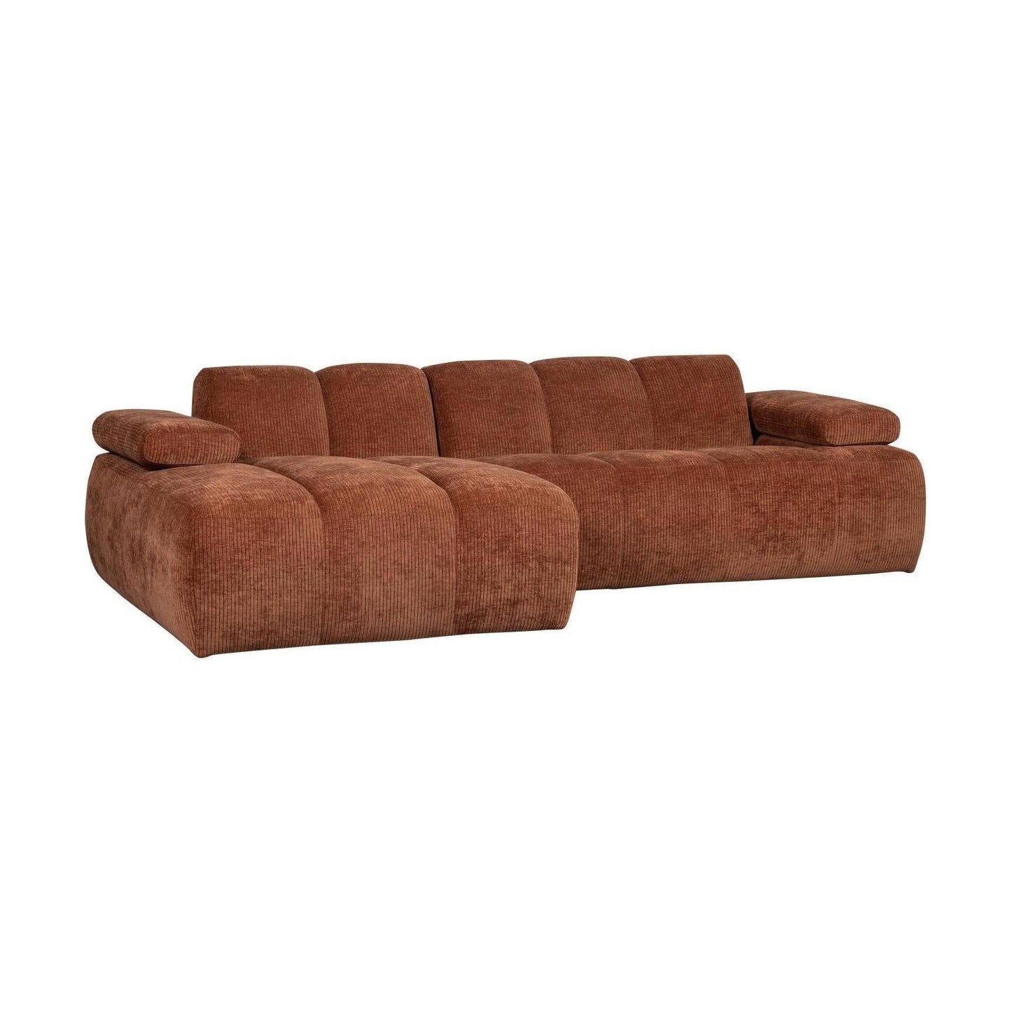 WOOOD Mojo chaise longue bank links ribstof Roestbruin