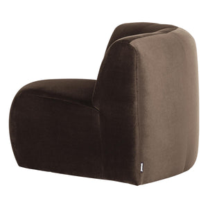 WOOOD Mojo Base bank hoekelement rond velvet Bruin