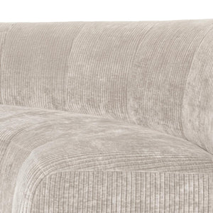 WOOOD Mojo Base eetbank halfronde hoek rugleuning rib Ecru