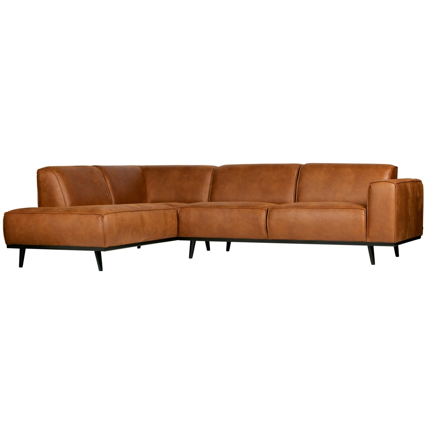 WOOOD Statement hoekbank links Ecoleer Cognac