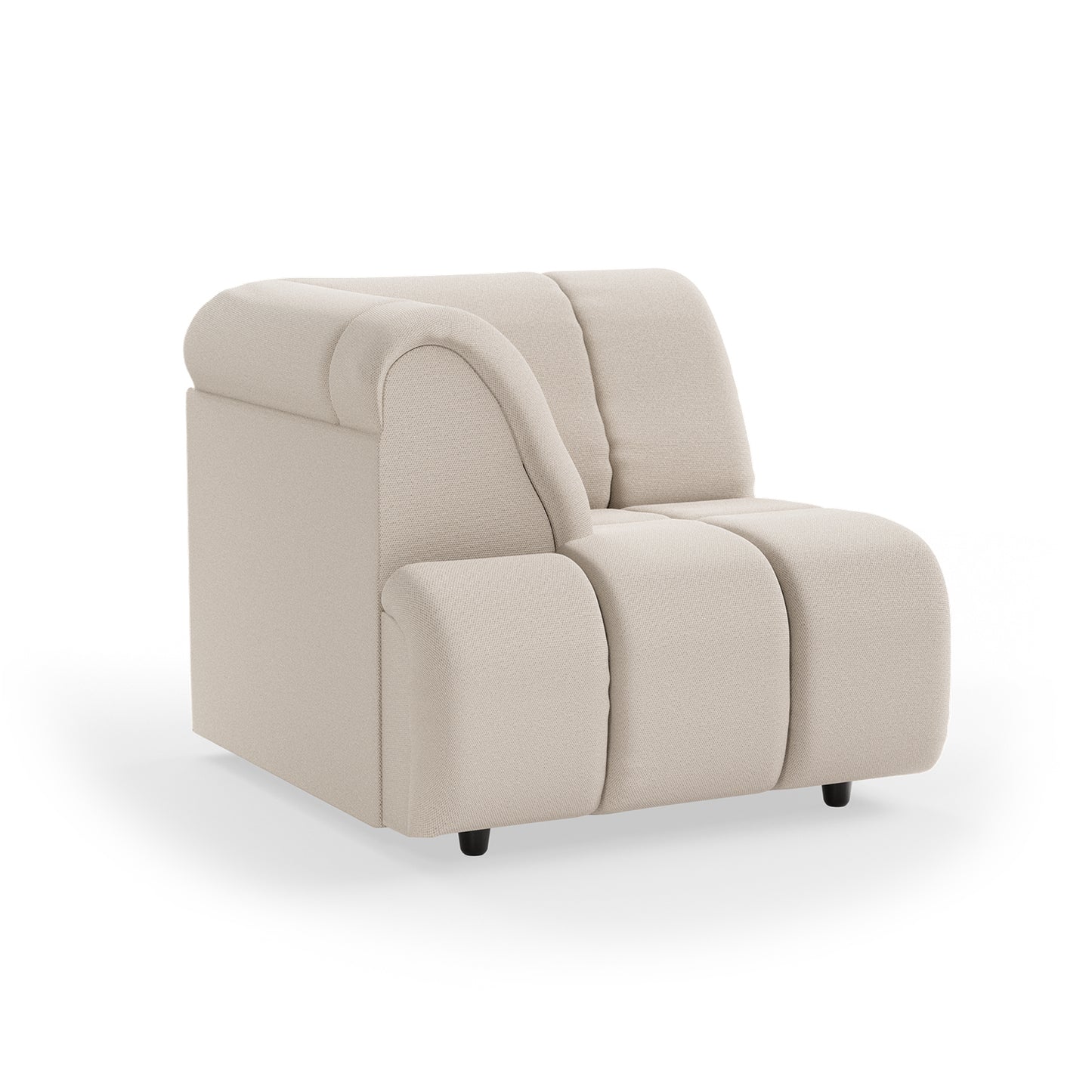 HKliving Wave bank left high arm Cosy Beige