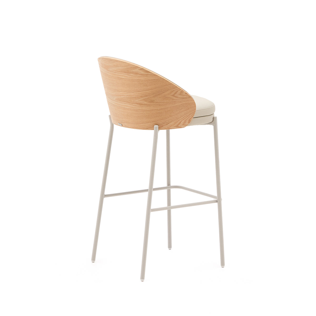 Kave Home Eamy barkruk H77 kunstleer White/Beige