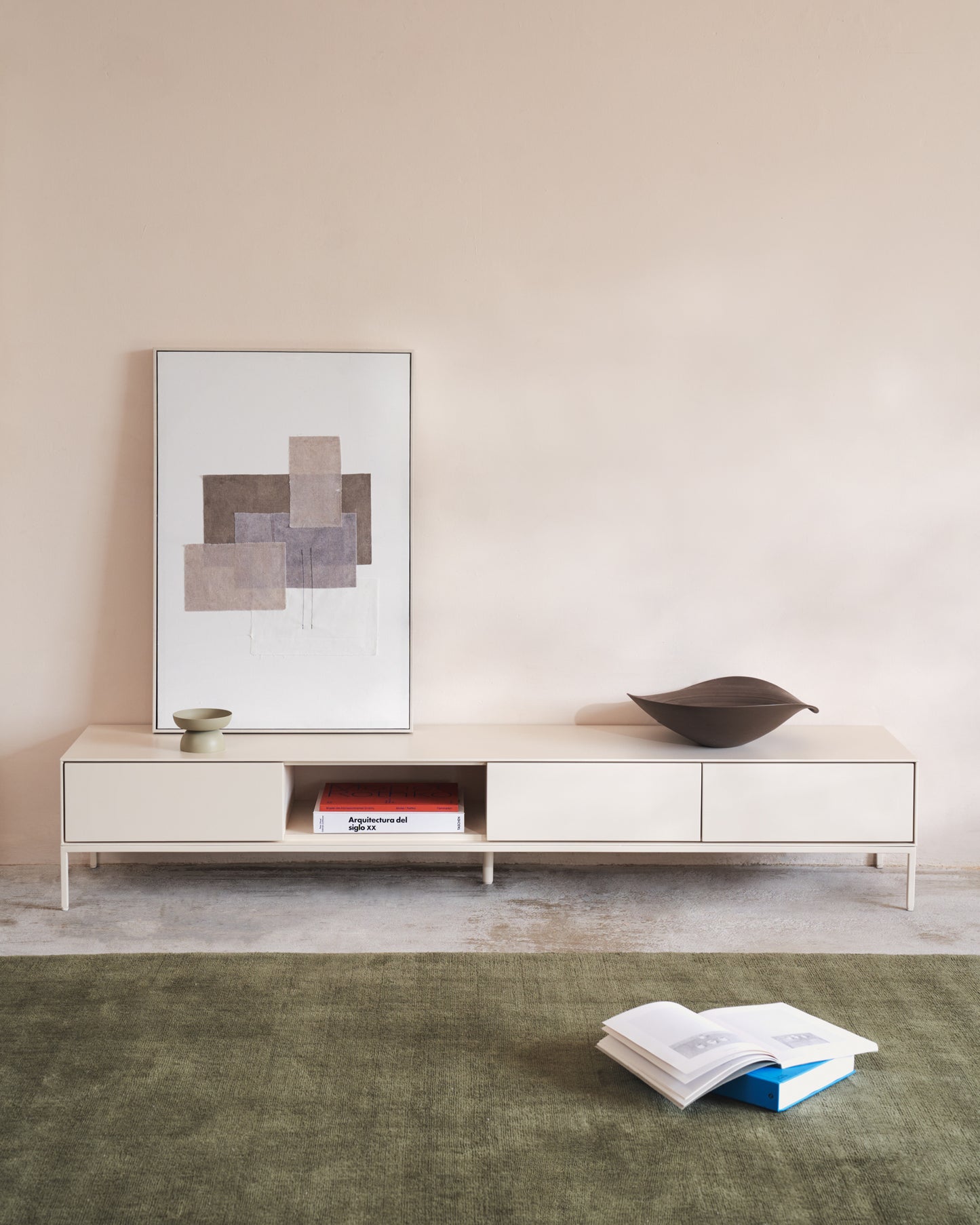 Kave Home Vedrana tv-meubel met 3 laden Wit