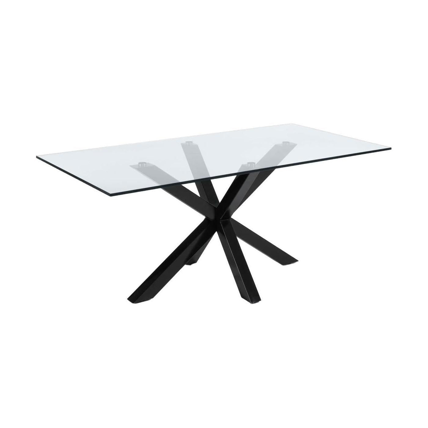 Kave Home Argo eettafel rechthoek 200x100 cm Clear/Black