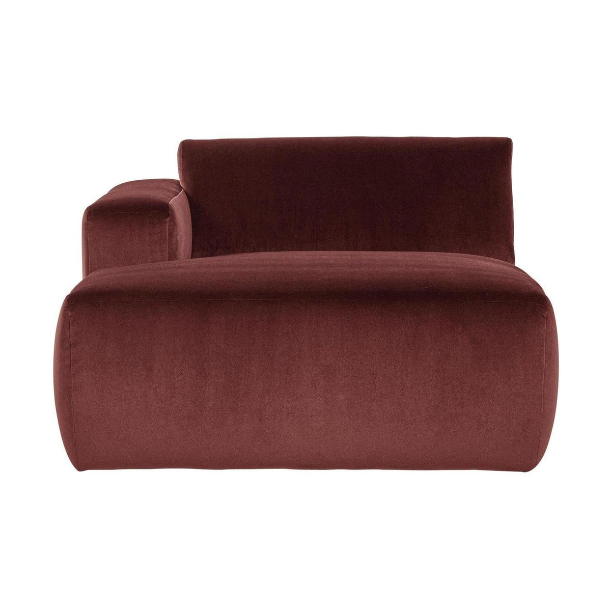 WOOOD Mojo Base chaise longue bank arm links velvet Kastanjebruin