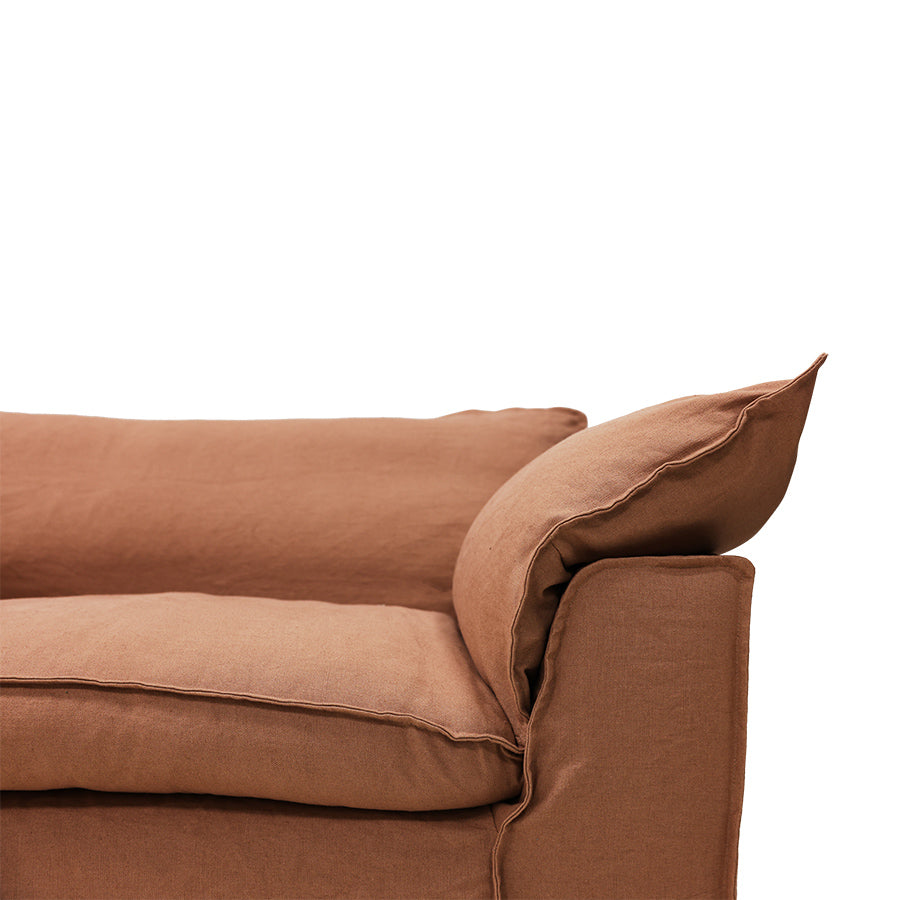 HKliving Nomad bank 305 cm Linen Dusty Rose