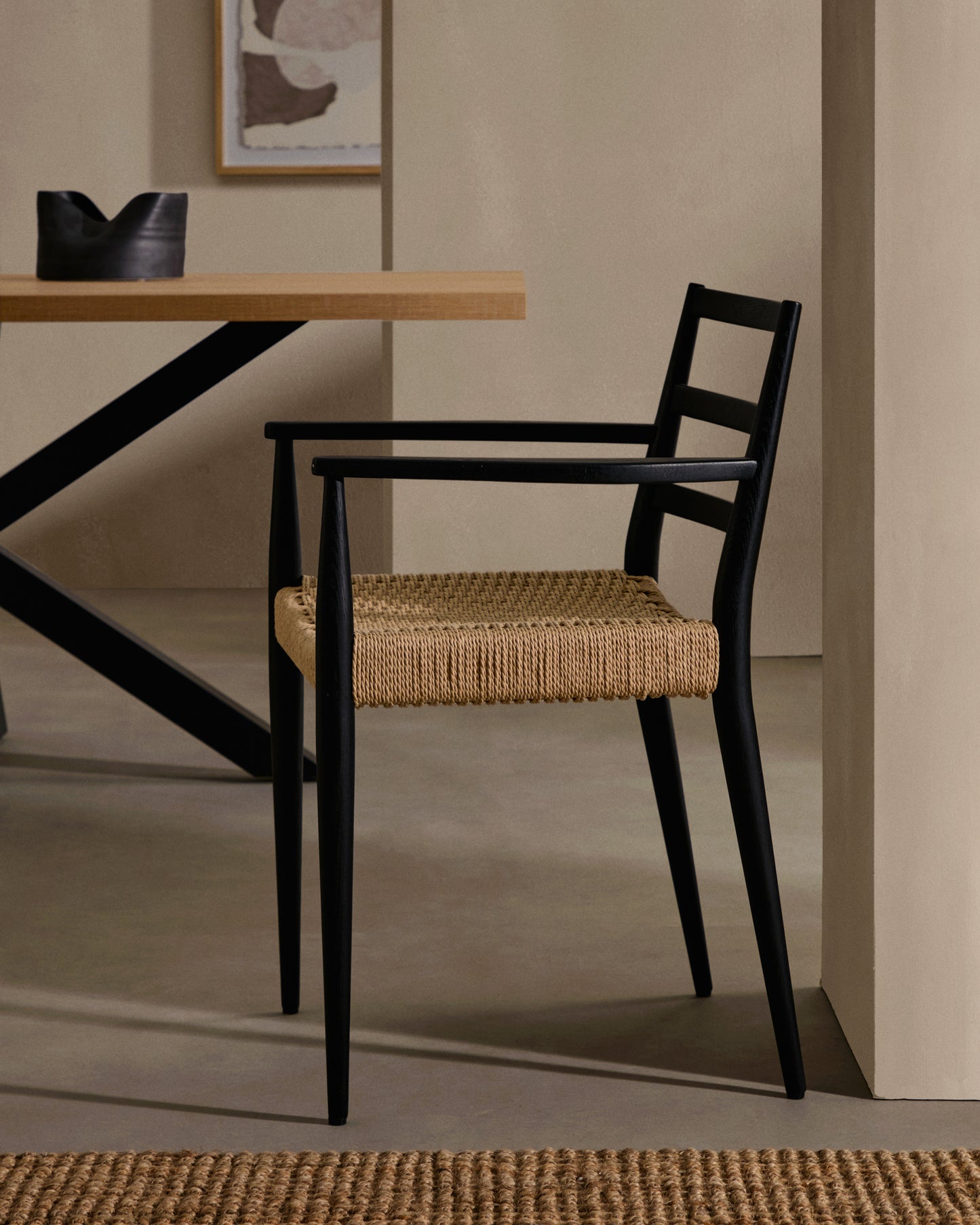 Kave Home Argo eettafel rechthoek 180x100 cm Natural/Black