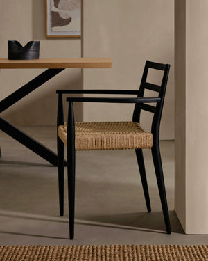 Kave Home Argo eettafel rechthoek 180x100 cm Natural/Black