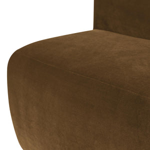 WOOOD Mojo Base eetkamerbank 84 cm met rugleuning velvet Honinggeel