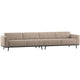 WOOOD Statement XL 4-zits bank 372 cm Lichtbruin Melange