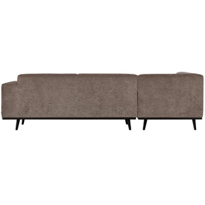 WOOOD Statement hoekbank links Ribstof Taupe