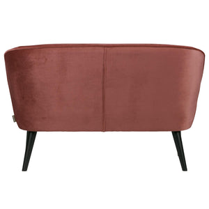 WOOOD Sara bankje velvet Bordeauxrood