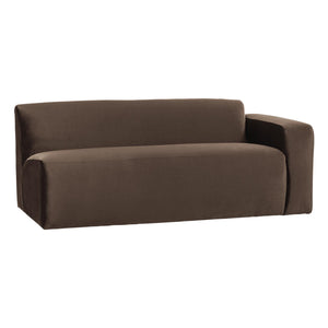 WOOOD Mojo Base 2-zits bank arm rechts velvet Bruin