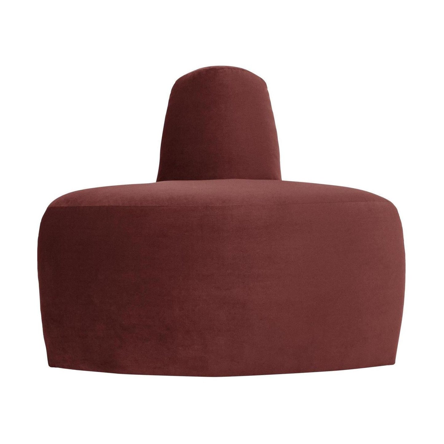 WOOOD Mojo Base eetbank hoek rond rugleuning velvet Kastanjebruin