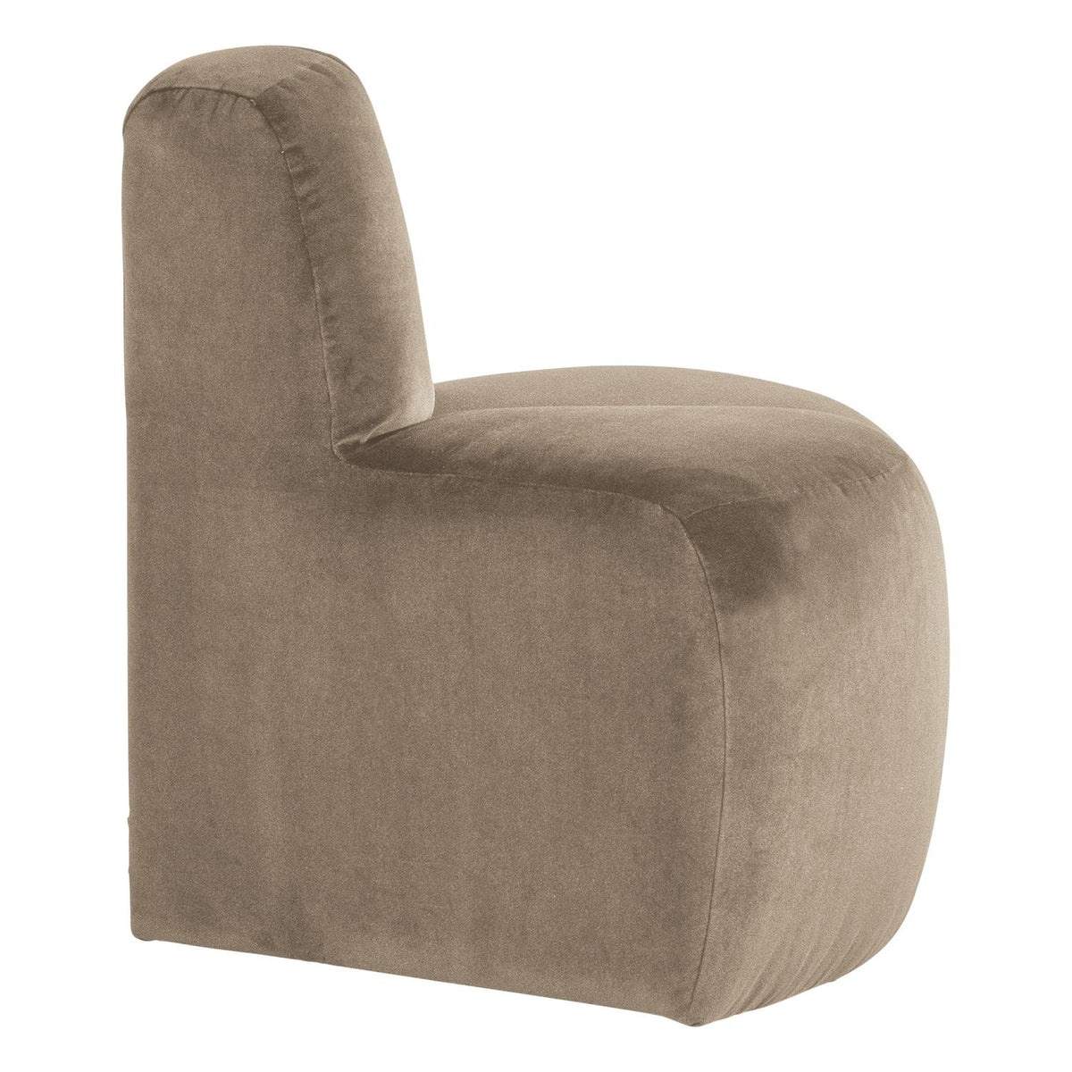 WOOOD Mojo eetbank hoek rond rugleuning velvet Khaki