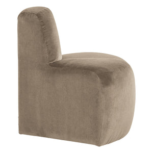 WOOOD Mojo eetbank hoek rond rugleuning velvet Khaki