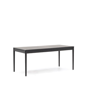 Kave Home Lenon eettafel uitschuifbaar rechthoek 160x90 cm Black
