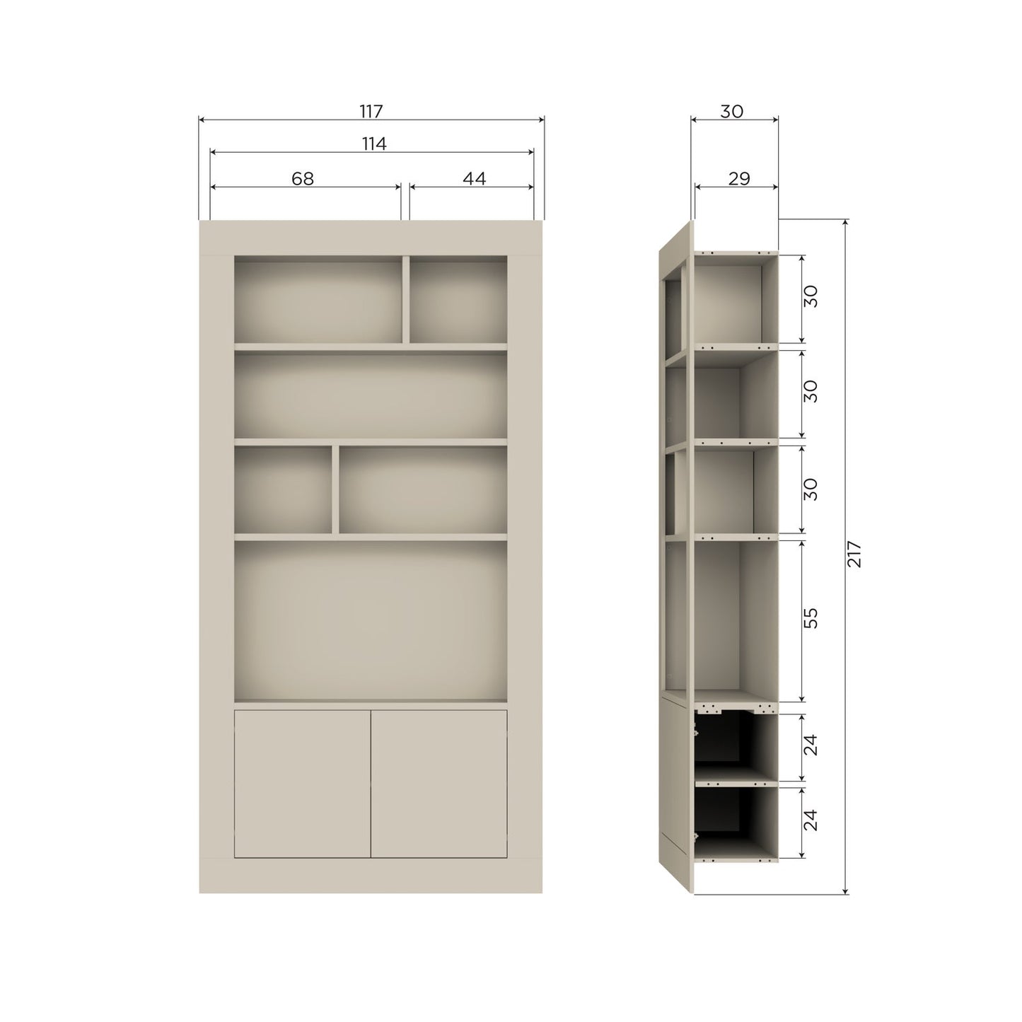 vtwonen Wallcover wandkast 117 cm Dust