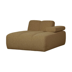 WOOOD Mojo chaise longue bank arm rechts bouclé Geel/Bruin Melange
