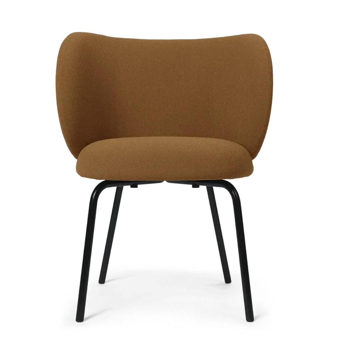 Ferm Living Rico armstoel Grain Caramel vierpoot zwart
