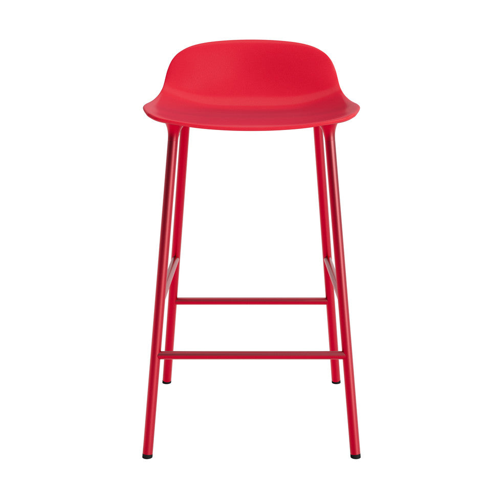 Normann Copenhagen Form barkruk H65 Red Bright vierpoot staal