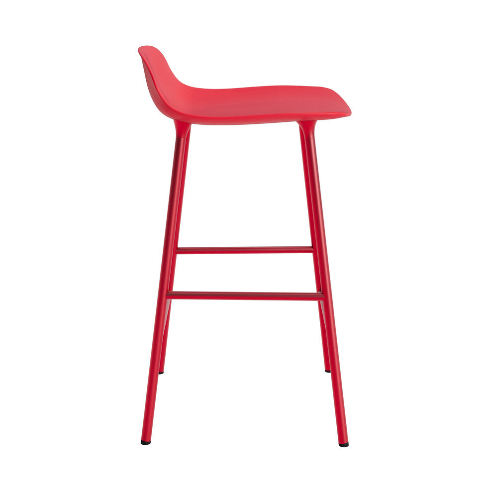 Normann Copenhagen Form barkruk H65 Red Bright vierpoot staal