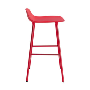 Normann Copenhagen Form barkruk H65 Red Bright vierpoot staal