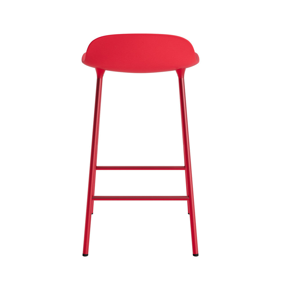 Normann Copenhagen Form barkruk H65 Red Bright vierpoot staal
