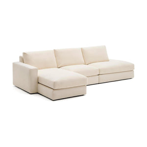 Kave Home Alea 5-zitsbank met chaise longue links Ecru