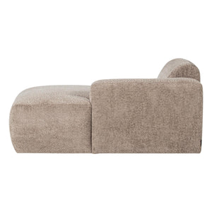 WOOOD Mojo Base chaise longue bank arm rechts wollig Donkerzand