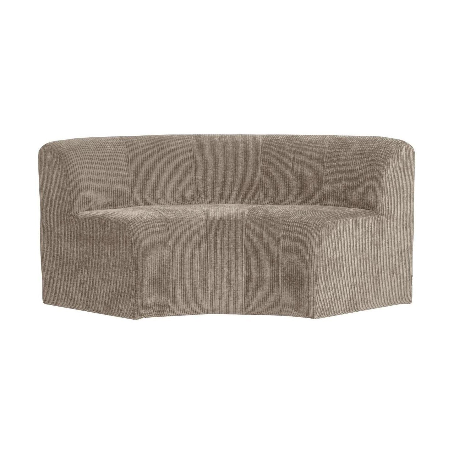 WOOOD Mojo Base eetbank halfronde hoek rugleuning rib Donkerzand