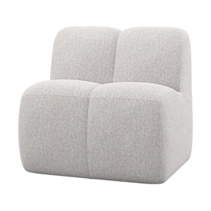 WOOOD Mojo eetkamerbank 84 cm met rugleuning bouclé Crème Melange