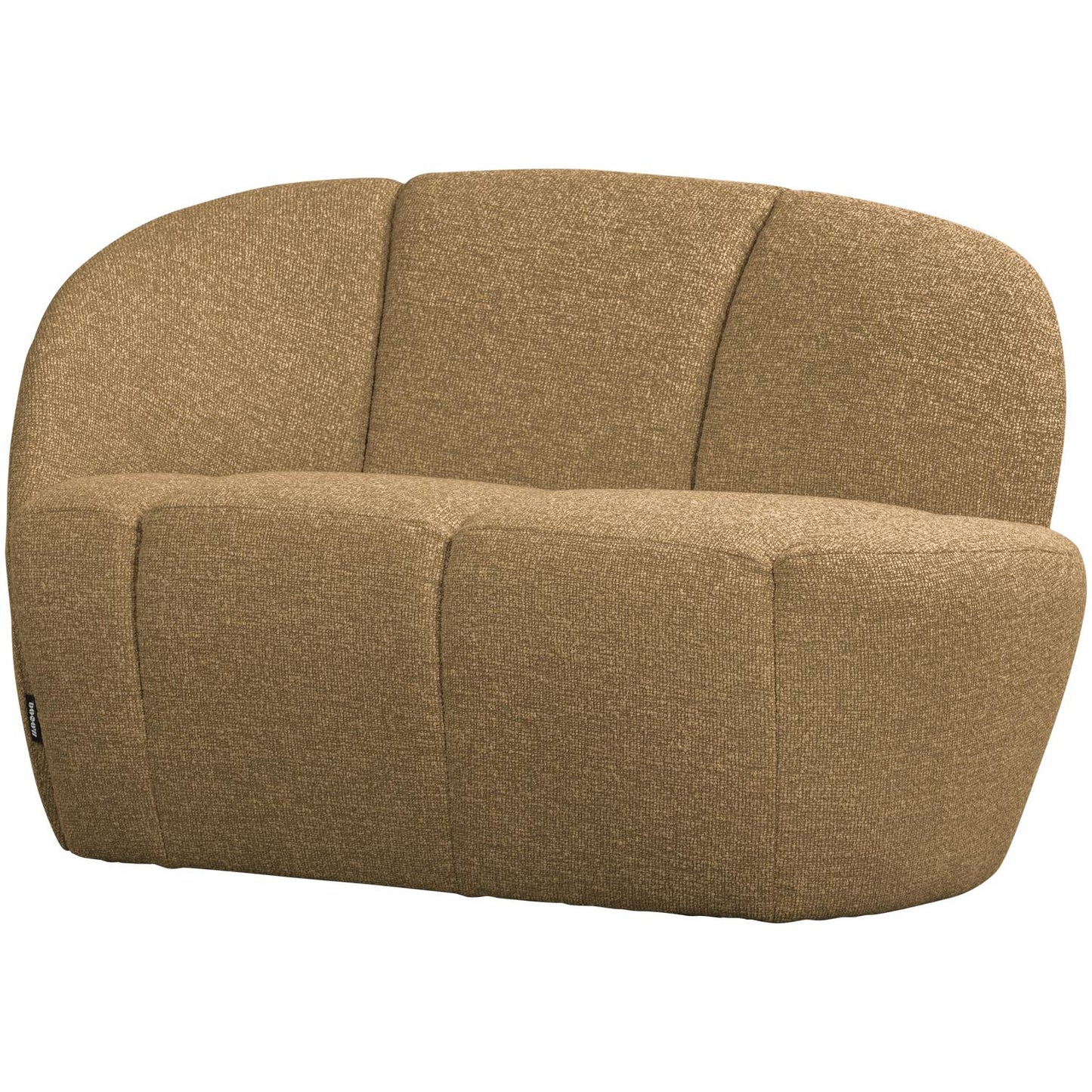 WOOOD Mojo 2-zits bankje arm links bouclé Geel/Bruin Melange
