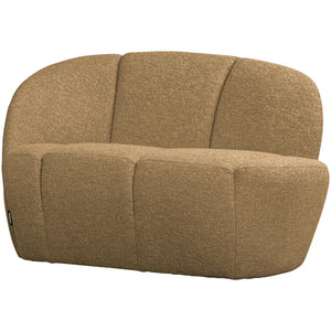 WOOOD Mojo 2-zits bankje arm links bouclé Geel/Bruin Melange