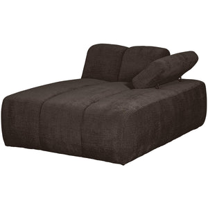 WOOOD Mojo chaise longue bank arm rechts ribstof Bruin