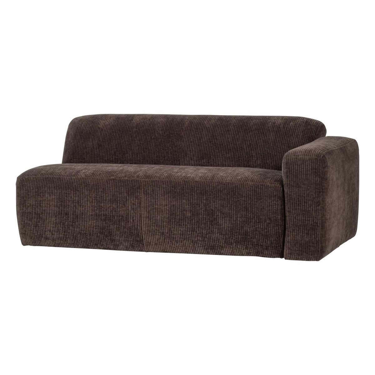 WOOOD Mojo Base 2-zits bank arm rechts rib Bruin