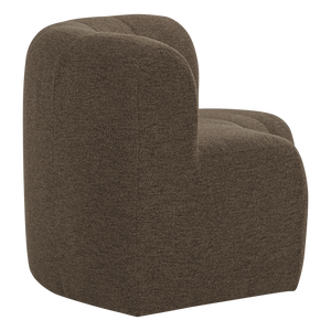 WOOOD Mojo Base eetbank halfronde hoek rugleuning bouclé Bruin
