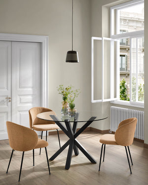 Kave Home Argo eettafel rond Ø119 Clear/Black