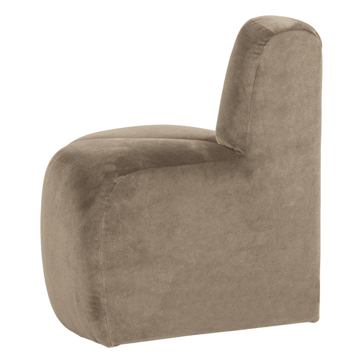 WOOOD Mojo eetbank hoek rond rugleuning velvet Khaki
