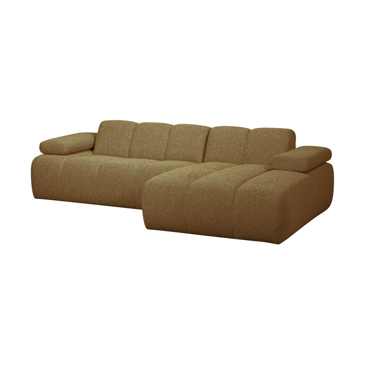 WOOOD Mojo chaise longue bank rechts bouclé Geel/Bruin Melange