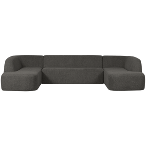 WOOOD Sloping U-vorm bank Grijs/Zwart Melange