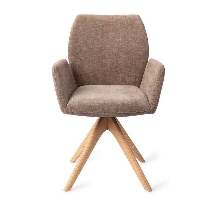 Jesper Home Misaki eetkamerstoel Mocha Mist revolve oak natural